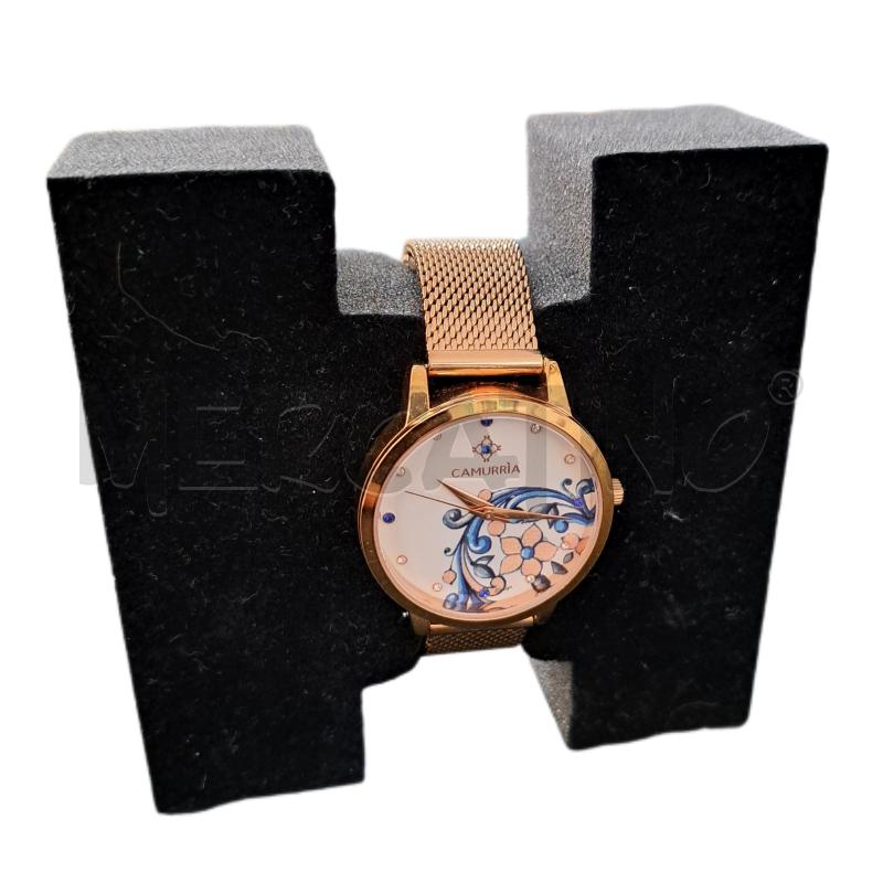 OROLOGIO CAMURRIA DORATO FIORE BLU BEIGE  | Mercatino dell'Usato Ottaviano 2