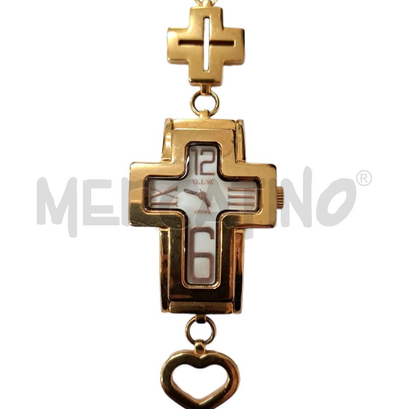 OROLOGIO O.I.W. CROCE DORATA QUARTZ REF. 3798 MAY DOD BLESS YOU, ME TOO. | Mercatino dell'Usato Ottaviano 2