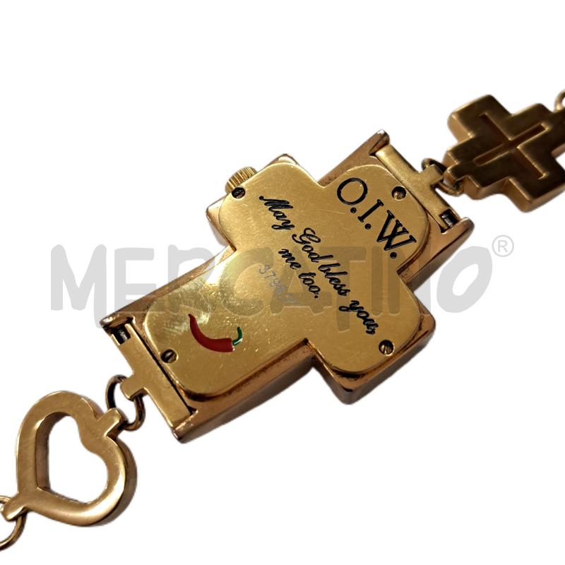 OROLOGIO O.I.W. CROCE DORATA QUARTZ REF. 3798 MAY DOD BLESS YOU, ME TOO. | Mercatino dell'Usato Ottaviano 3