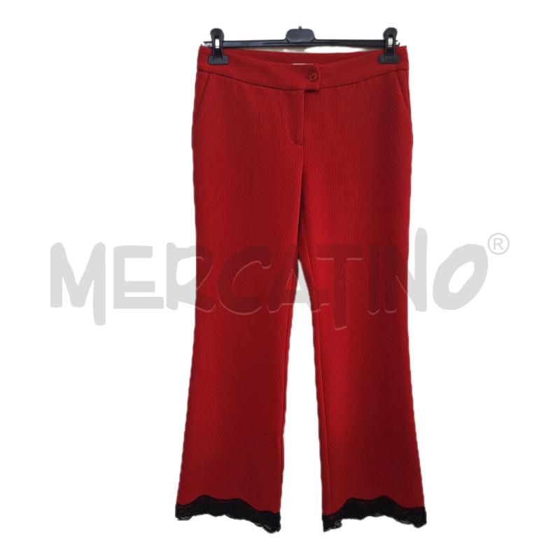 PANTALONE DONNA CANNELLA ROSSO MERLETTO NERO | Mercatino dell'Usato Ottaviano 1