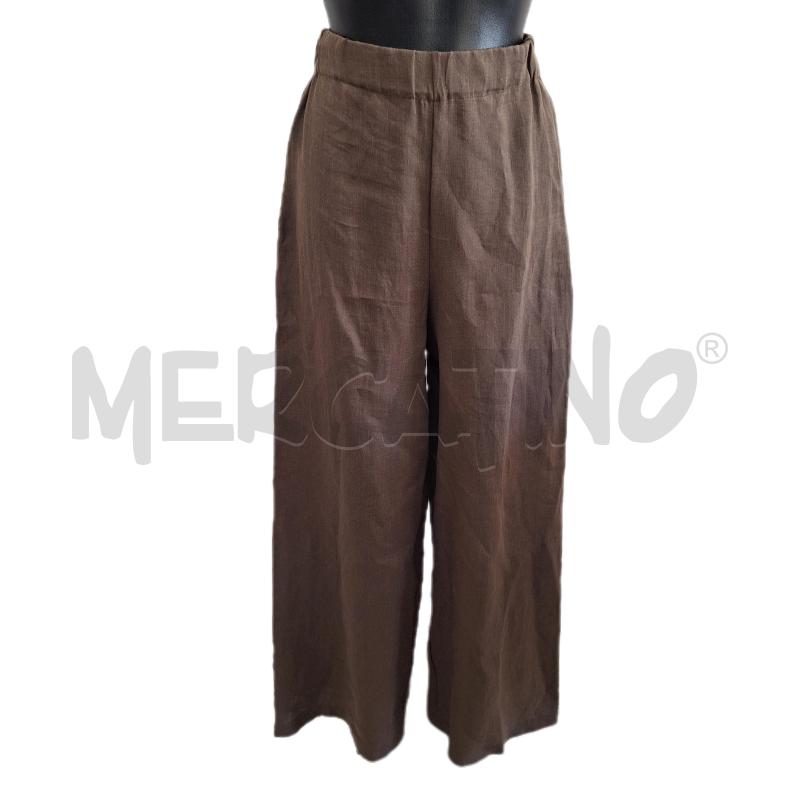 PANTALONE DONNA CENTOLINO LINO MARRONE NUOVO | Mercatino dell'Usato Ottaviano 1