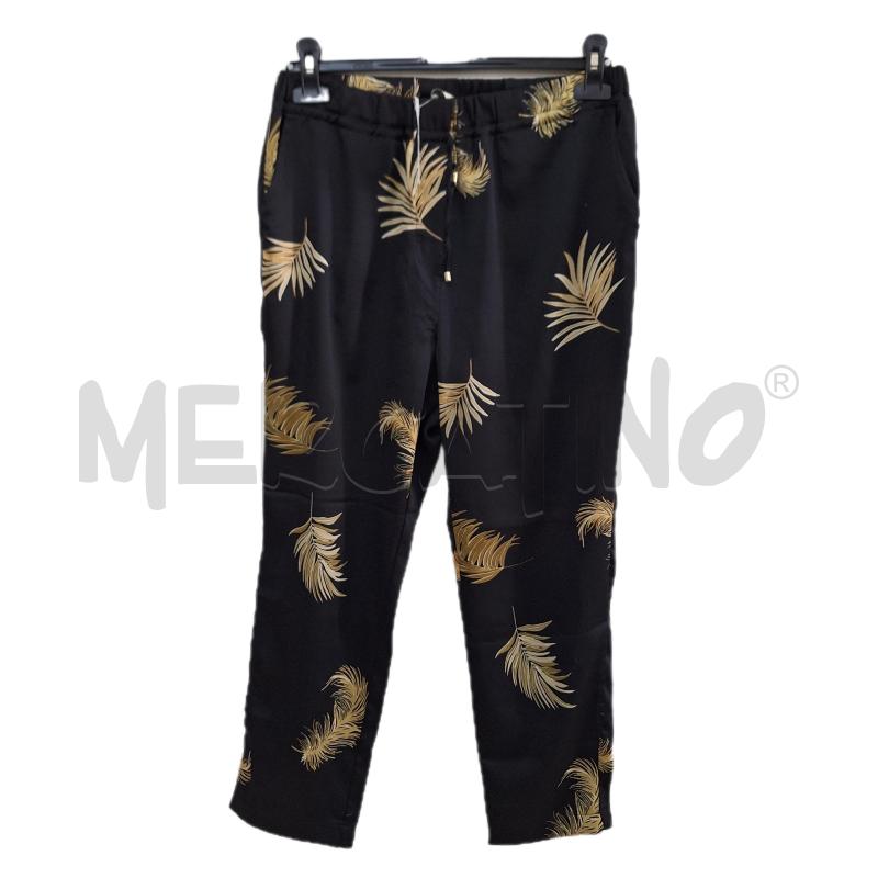 PANTALONE DONNA OLTRE NERO FOGLIE  | Mercatino dell'Usato Ottaviano 1