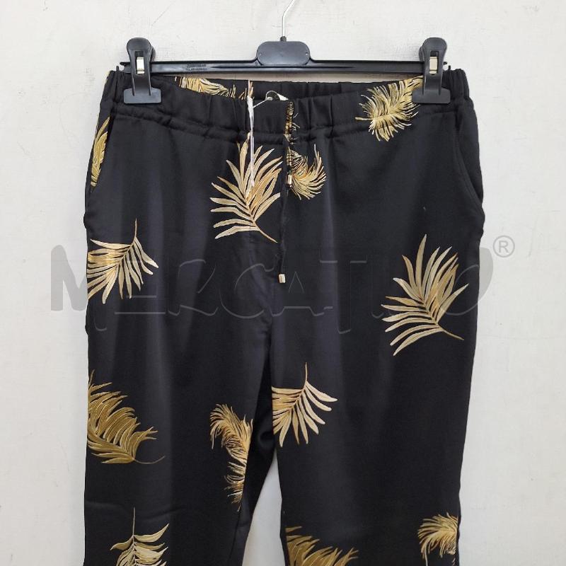 PANTALONE DONNA OLTRE NERO FOGLIE  | Mercatino dell'Usato Ottaviano 2
