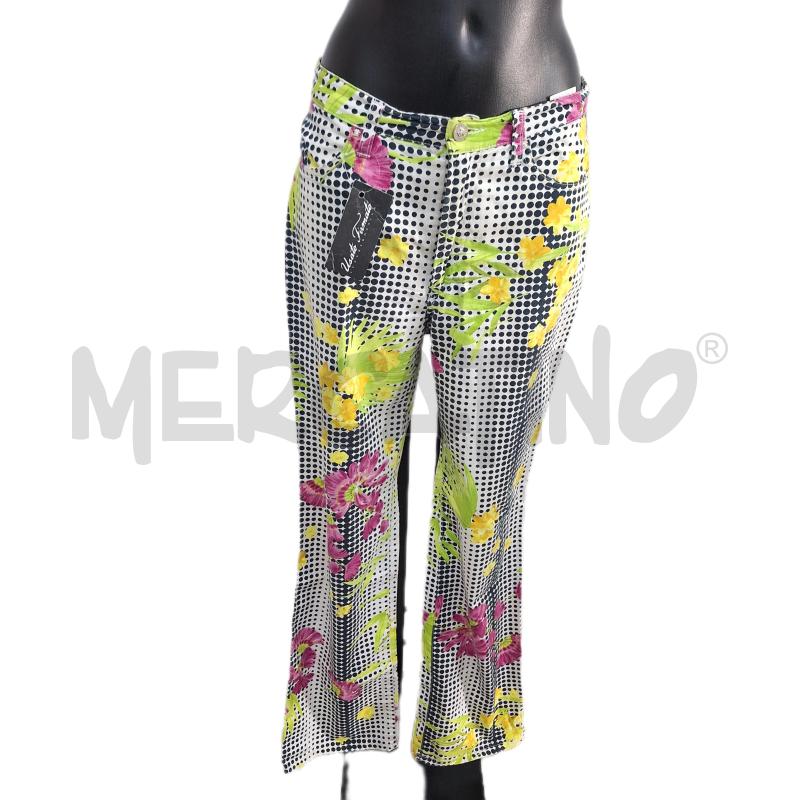 PANTALONE DONNA VERSACE JEANS COUTRE NERO POIS BEUGE FIORI | Mercatino dell'Usato Ottaviano 1