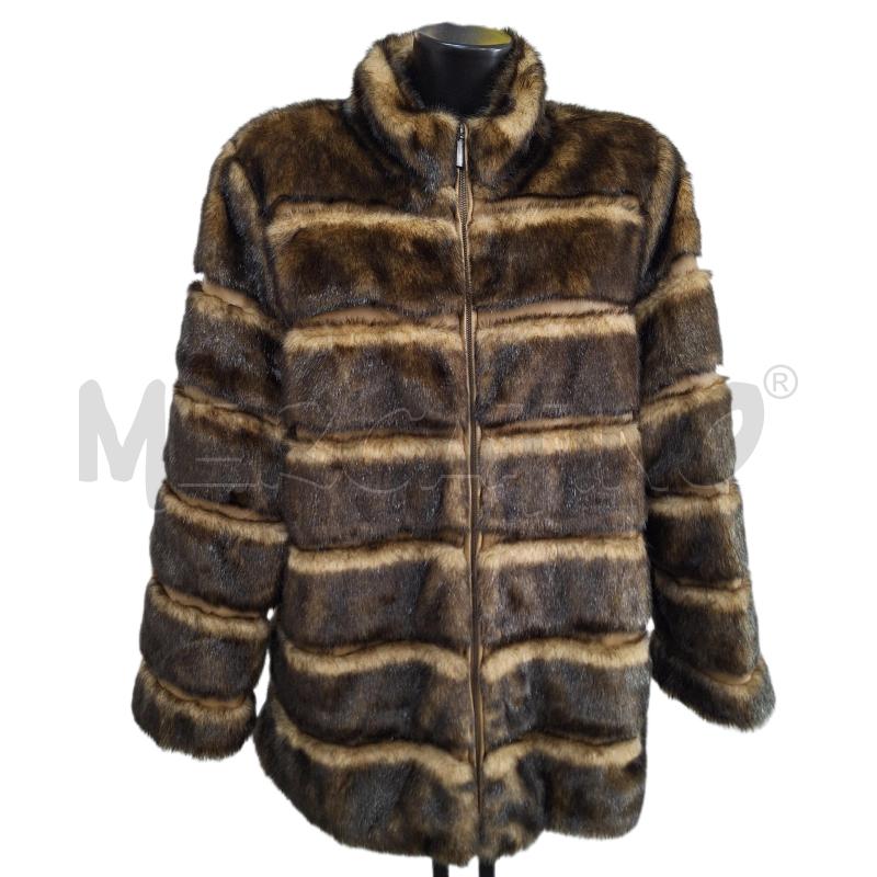 PELLICCIOTTO DONNA PAMELA MCCOY MARRONE BEIGE  | Mercatino dell'Usato Ottaviano 1