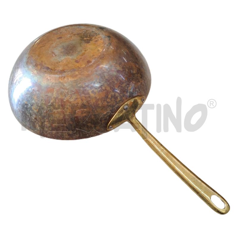 PENTOLA / PADELLA RAME MANICO OTTONATO - 26 CM. | Mercatino dell'Usato Ottaviano 3