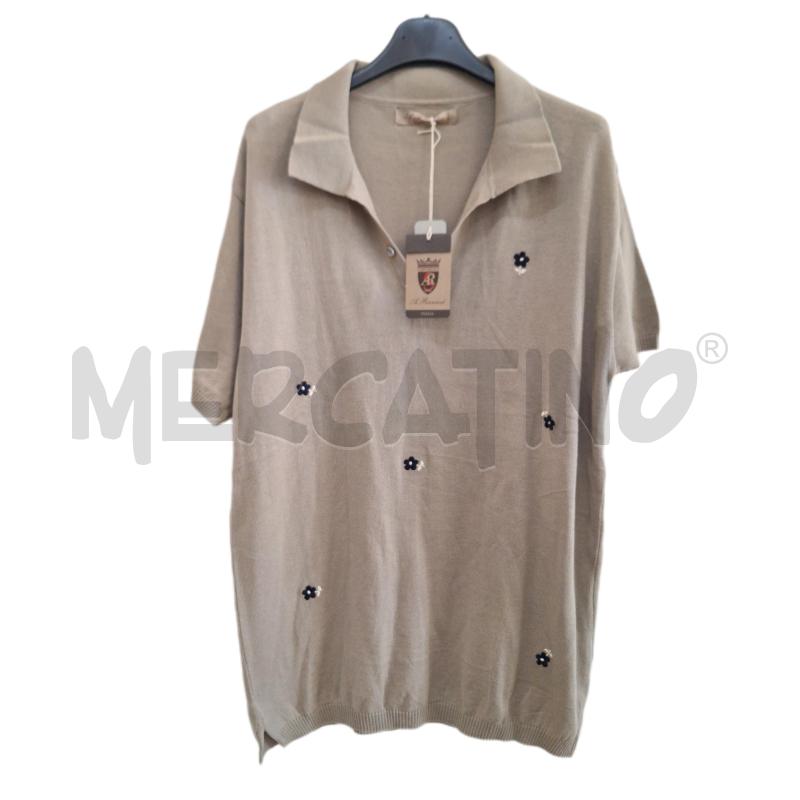 POLO UOMO RANIERI BEIGE FIORI BLU NUOVO | Mercatino dell'Usato Ottaviano 1