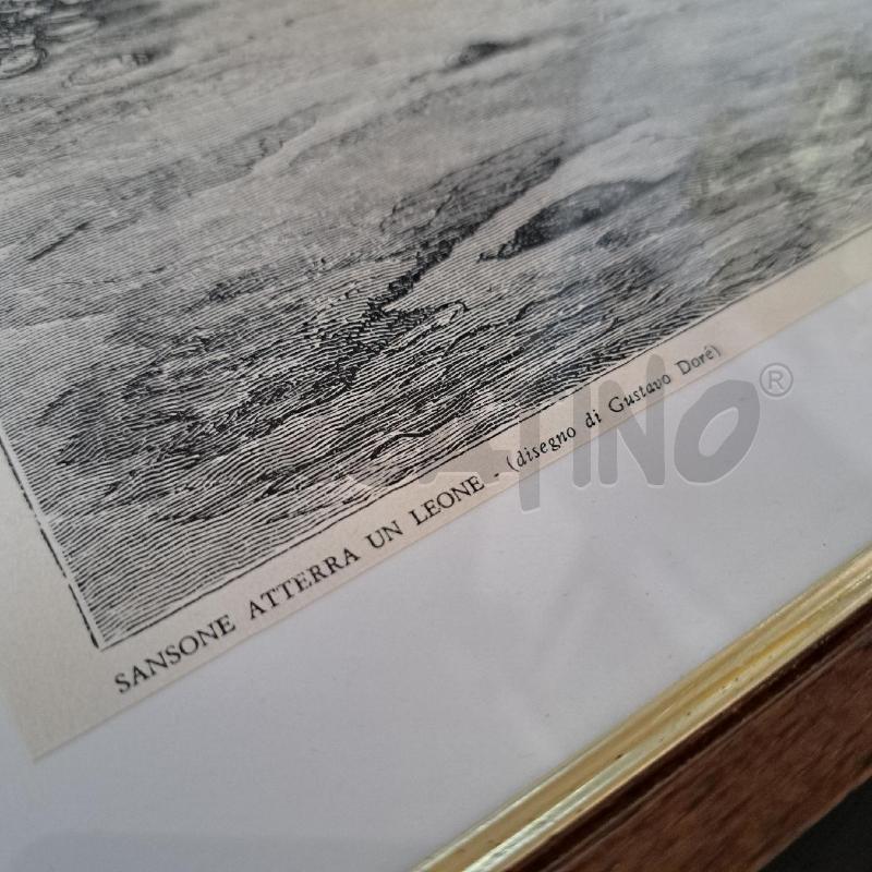 QUADRETTO GUSTAVO DORÉ SANSONE ATTERRA UN LEONE  | Mercatino dell'Usato Ottaviano 3