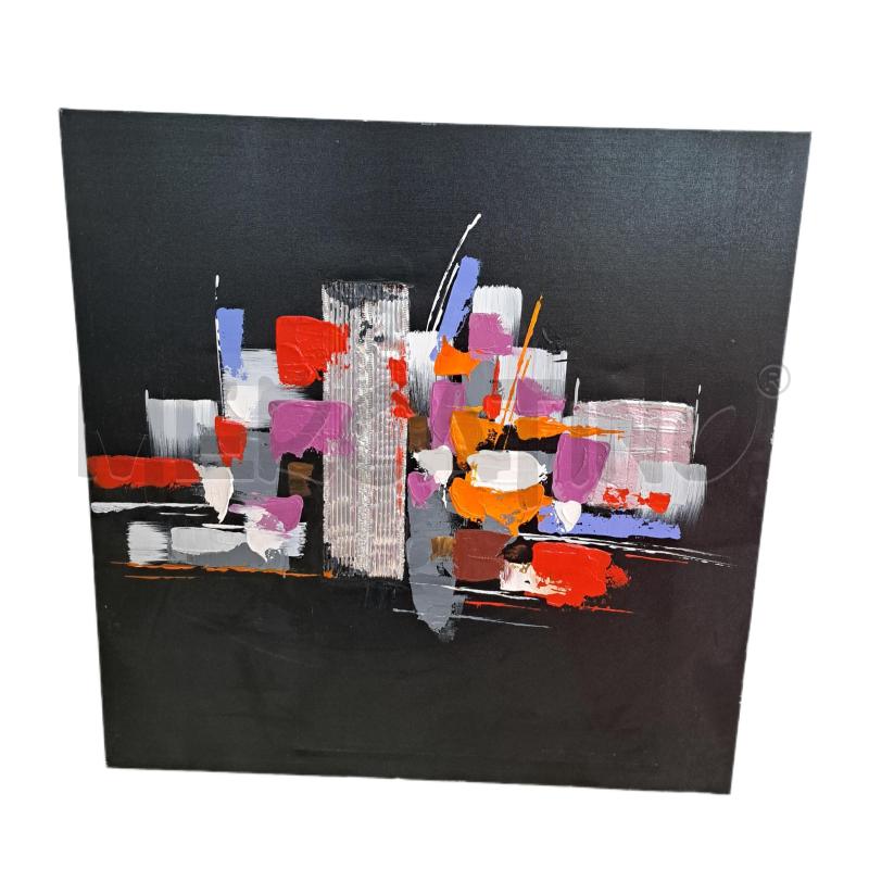 QUADRO ASTRATTO TELA DIPINTO NERO - 70 CM. | Mercatino dell'Usato Ottaviano 1