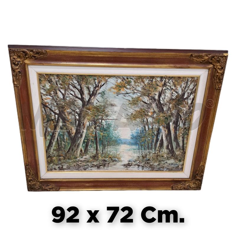 QUADRO FORESTA DIPINTO CORNICE LEGNO GHIRIGORI  | Mercatino dell'Usato Ottaviano 1