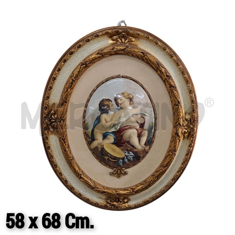 QUADRO OVALE PUTTI MUSICALI  | Mercatino dell'Usato Ottaviano 1