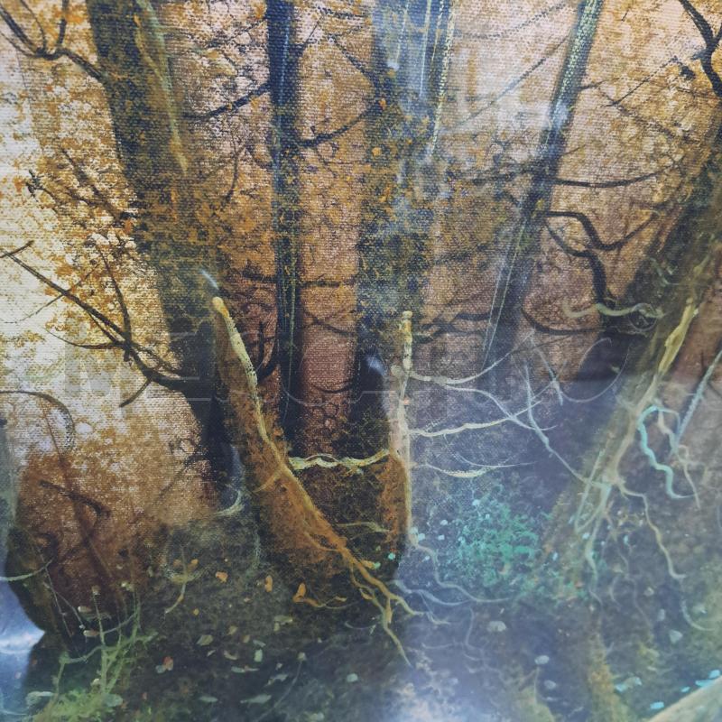 QUADRO PAESAGGIO ALBERI CORNICE DORATO  | Mercatino dell'Usato Ottaviano 2