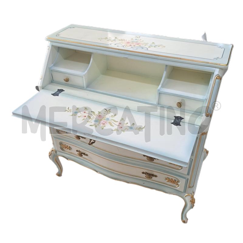 RIBALTA STILE VENEZIANO 3 CASSETTI BIANCO CELESTE + POLTRONA  | Mercatino dell'Usato Ottaviano 3