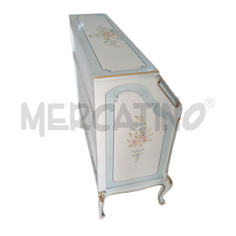 RIBALTA STILE VENEZIANO 3 CASSETTI BIANCO CELESTE + POLTRONA  | Mercatino dell'Usato Ottaviano 4
