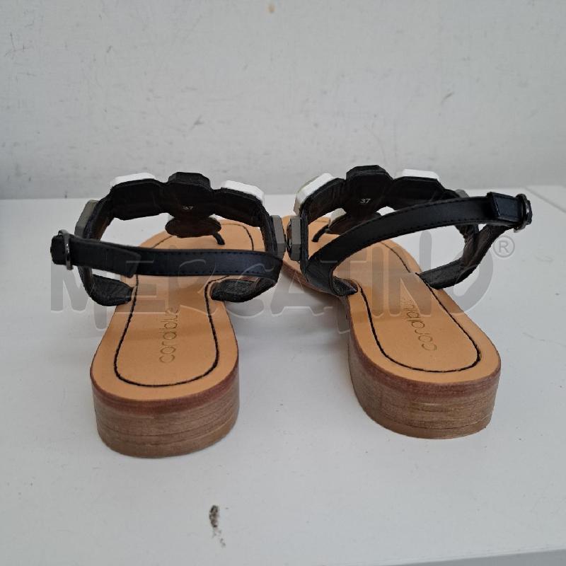SANDALI DONNA CORAL BLUE NERO APPLICAZIONI | Mercatino dell'Usato Ottaviano 3