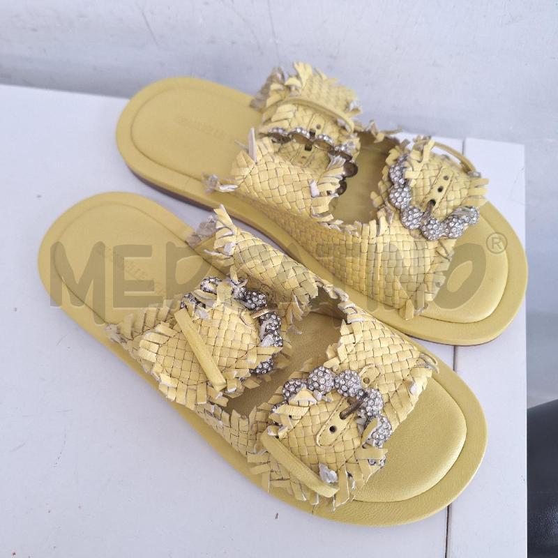 SANDALI DONNA EMANUELLE VEE GIALLO INTRECCIO STRASS | Mercatino dell'Usato Ottaviano 2