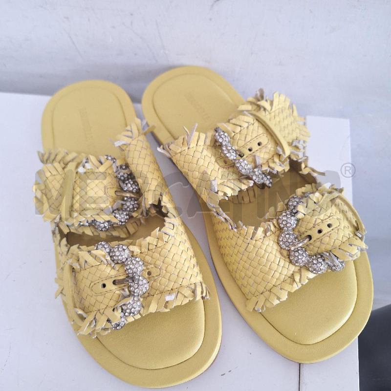 SANDALI DONNA EMANUELLE VEE GIALLO INTRECCIO STRASS | Mercatino dell'Usato Ottaviano 3