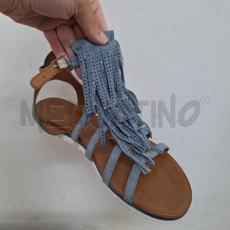 SANDALI DONNA F BENETTON BLU FRANGE STRASS | Mercatino dell'Usato Ottaviano 2