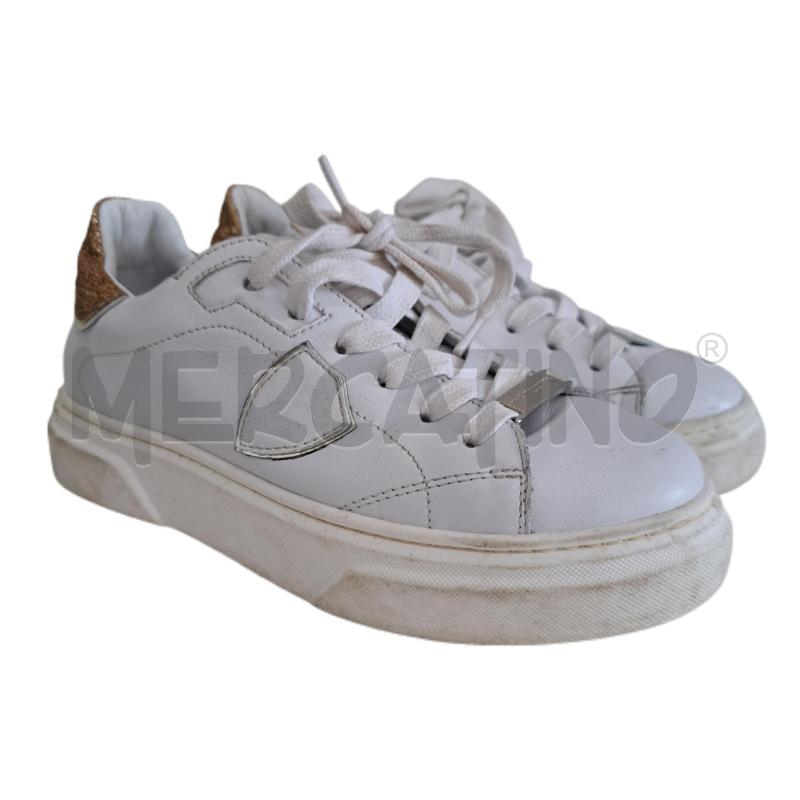 SCARPE BAMBINA PHILIPPE MODEL BIANCO DORATO | Mercatino dell'Usato Ottaviano 1