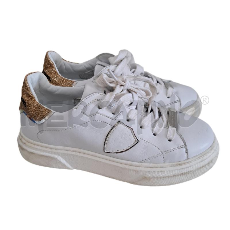 SCARPE BAMBINA PHILIPPE MODEL BIANCO DORATO | Mercatino dell'Usato Ottaviano 3