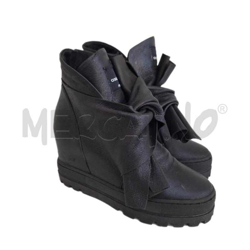 SCARPE DONNA GISEL MOIRE NERO VERA PELLE ZEPPA | Mercatino dell'Usato Ottaviano 1