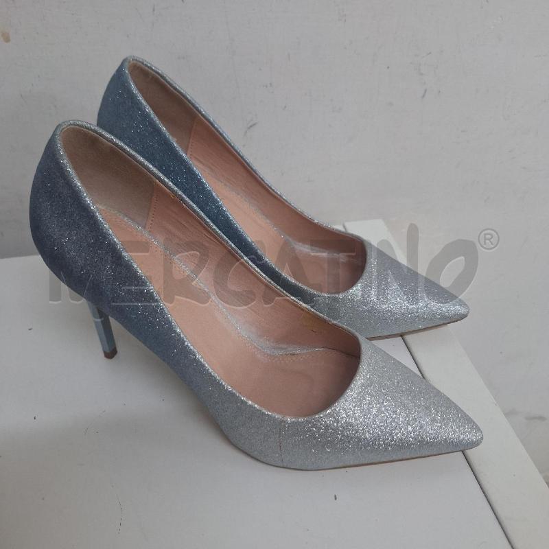 SCARPE DONNA LORA FERRES LAMINATO TACCO BLU CELESTE | Mercatino dell'Usato Ottaviano 2