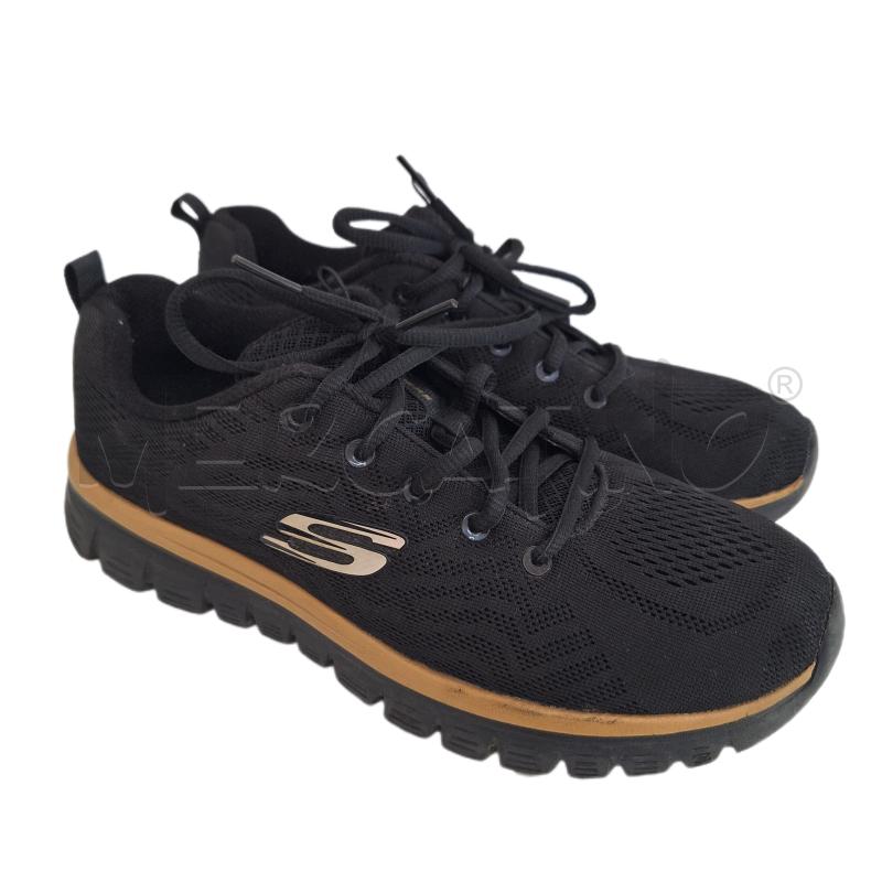 SCARPE DONNA SKECHERS NERO MARRONE | Mercatino dell'Usato Ottaviano 1