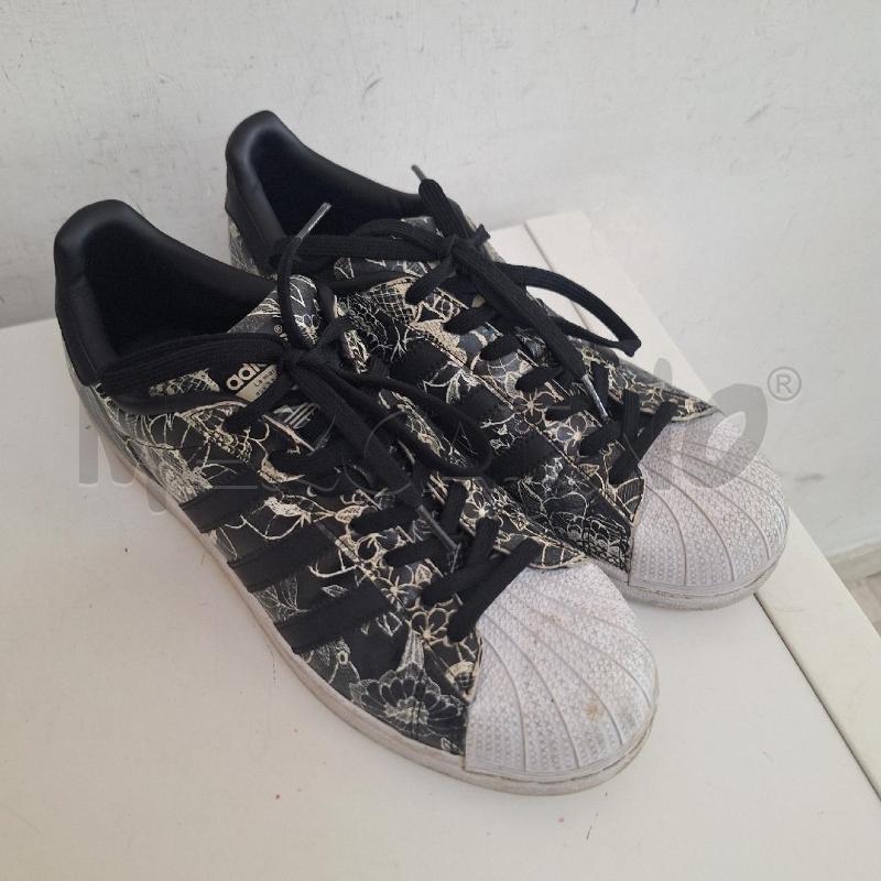 SCARPE UOMO ADIDAS SUPERSTAR NERO BIANCO FIORI | Mercatino dell'Usato Ottaviano 2