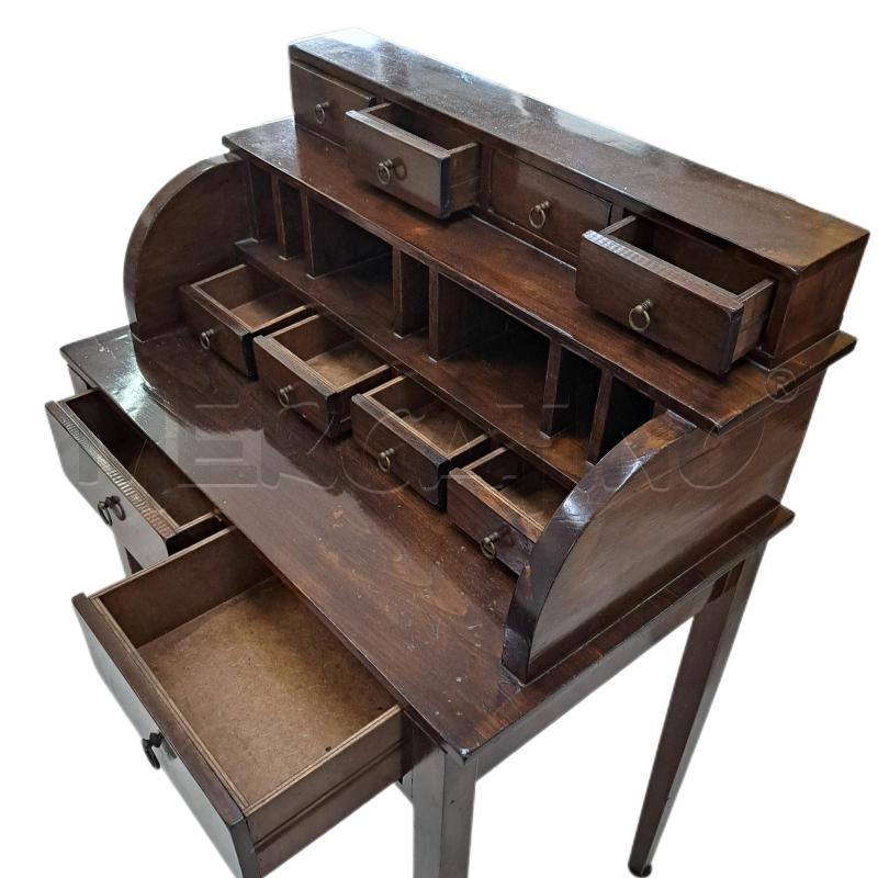 SCRITTOIO LEGNO SCURO STILE ARTE POVERA  | Mercatino dell'Usato Ottaviano 3
