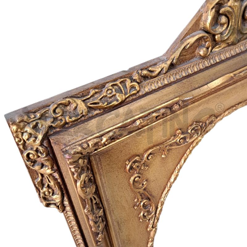 SPECCHIO OVALE GRANDE CORNICE DORATO LEGNO  | Mercatino dell'Usato Ottaviano 2