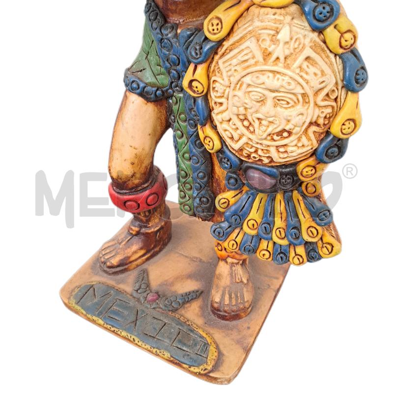 STATUA GUERRIERO AZTECO EAGLE WARRIOR PIETRE DECORATIVE - 41 X 35 CM.  | Mercatino dell'Usato Ottaviano 5