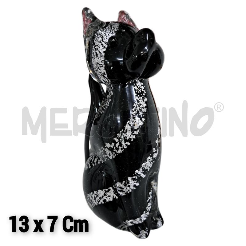 STATUETTA CANE ARCHIMEDE SEGUSO VETRO MURANO NERO SILVER  | Mercatino dell'Usato Ottaviano 1
