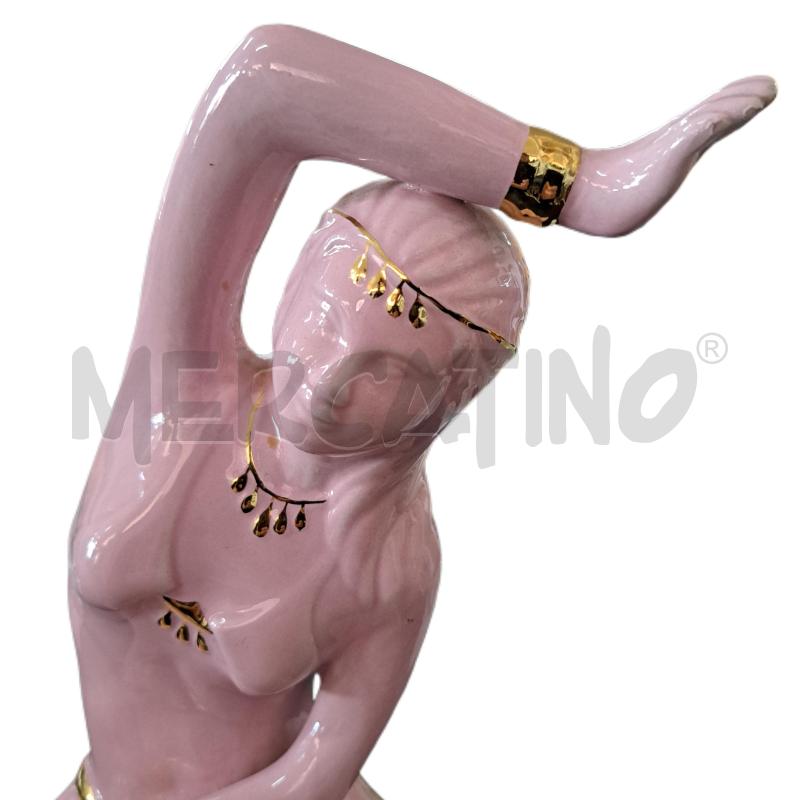 STATUETTA VINTAGE DANZATRICE CERAMICA ORO ROSA STILE RONZAN LENCI  | Mercatino dell'Usato Ottaviano 4
