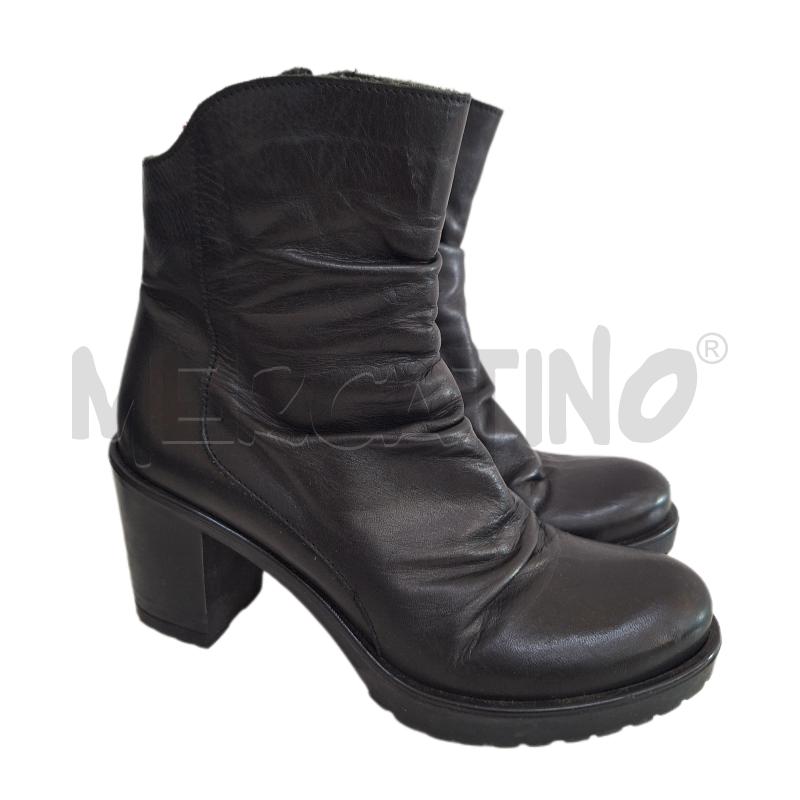 STIVALETTI DONNA MARTINA FIORE NERO PELLE DRAPPEGGIO | Mercatino dell'Usato Ottaviano 1