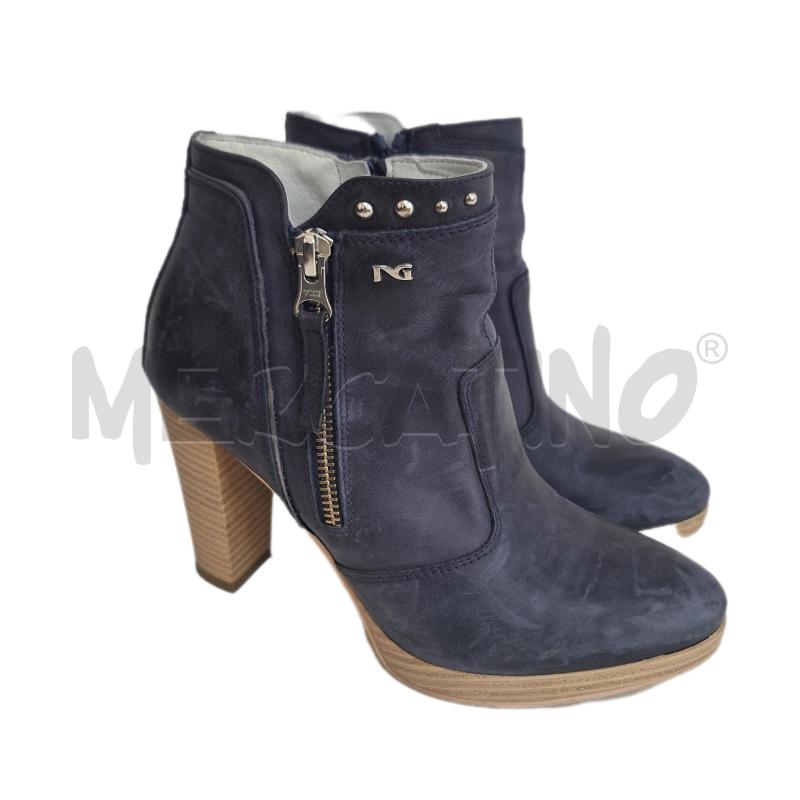 STIVALETTI DONNA NEROGIARDINI BLU TACCO PELLE | Mercatino dell'Usato Ottaviano 1