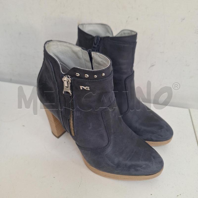 STIVALETTI DONNA NEROGIARDINI BLU TACCO PELLE | Mercatino dell'Usato Ottaviano 2
