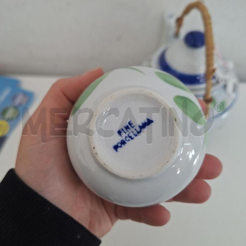TEIERA FINE PORCELLANA + 6 CERAMICA BLU BIANCO  | Mercatino dell'Usato Ottaviano 2