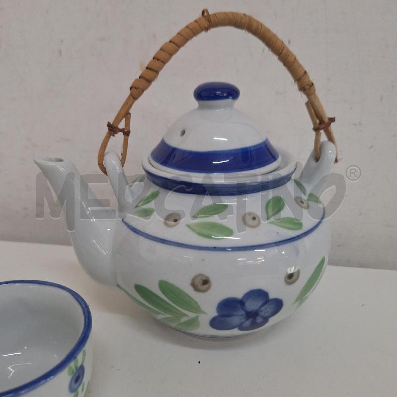 TEIERA FINE PORCELLANA + 6 CERAMICA BLU BIANCO  | Mercatino dell'Usato Ottaviano 3