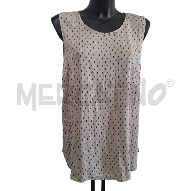 TOP DIANA GALLESI BEIGE TRIANGOLI BLU | Mercatino dell'Usato Ottaviano 1