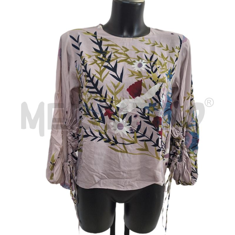 TOP ERIKA CAVALLINI ROSA FIORI SETA | Mercatino dell'Usato Ottaviano 1