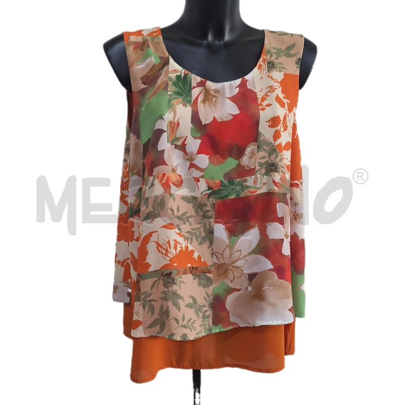 TOP GLITTER FIORI ARANCIONE NUOVO | Mercatino dell'Usato Ottaviano 1