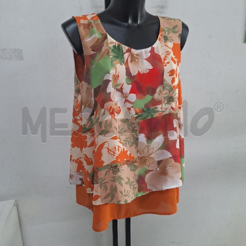 TOP GLITTER FIORI ARANCIONE NUOVO | Mercatino dell'Usato Ottaviano 2