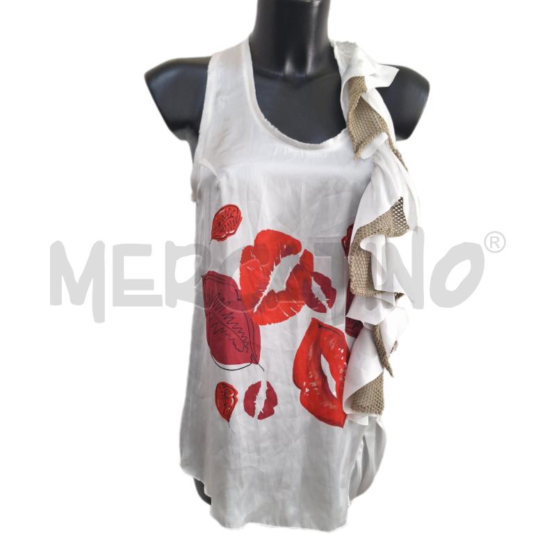 TOP MANILA GRACE BIANCO ROSSO | Mercatino dell'Usato Ottaviano 1