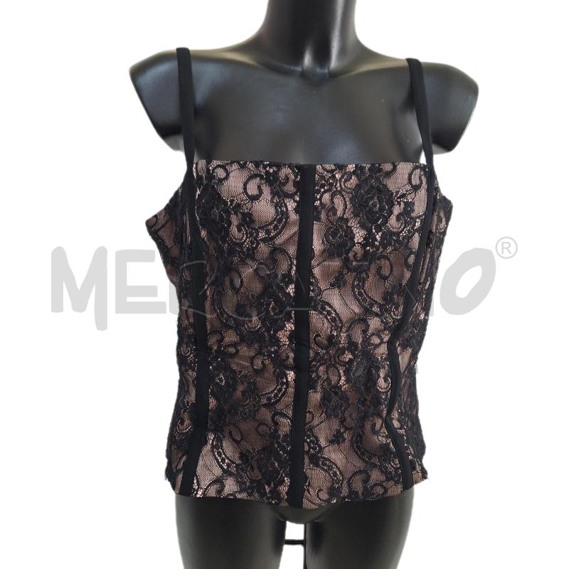 TOP MARELLA MERLETTO NERO ROSA | Mercatino dell'Usato Ottaviano 1