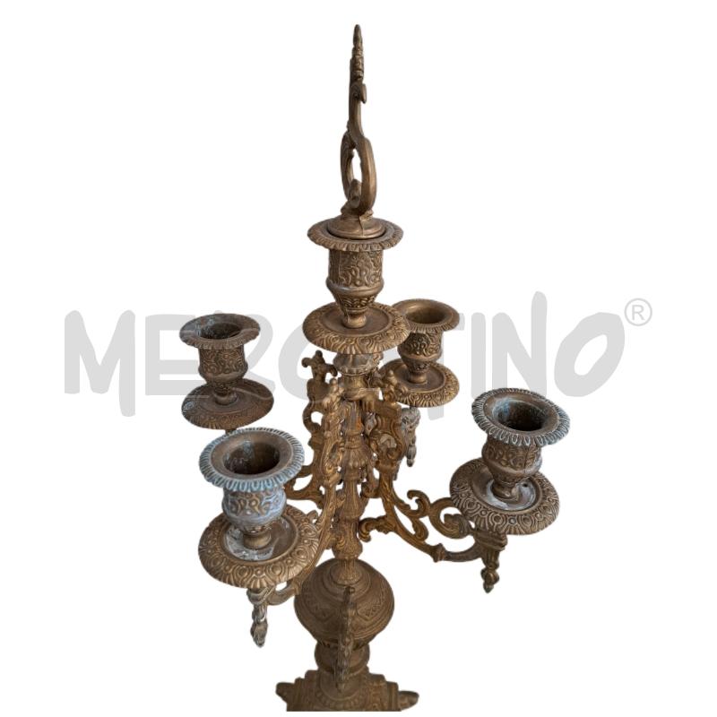 TRITTICO CANDELABRI OROLOGIO OTTONATO STILE BAROCCO LUIGI XV | Mercatino dell'Usato Ottaviano 4