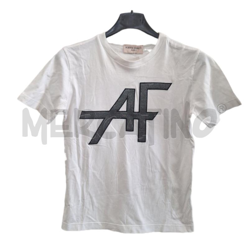 T SHIRT BAMBINA ALBERTA FERRETTI JUNIOR BIANCO LOGO | Mercatino dell'Usato Ottaviano 1
