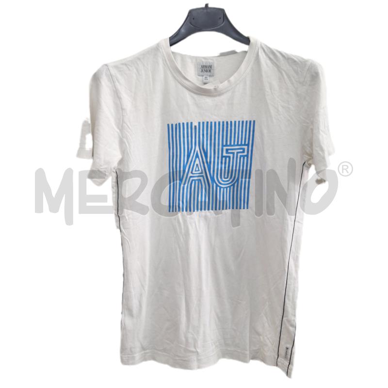 T SHIRT BAMBINO ARMANI JUNIOR BIANCO AZZURRO | Mercatino dell'Usato Ottaviano 1