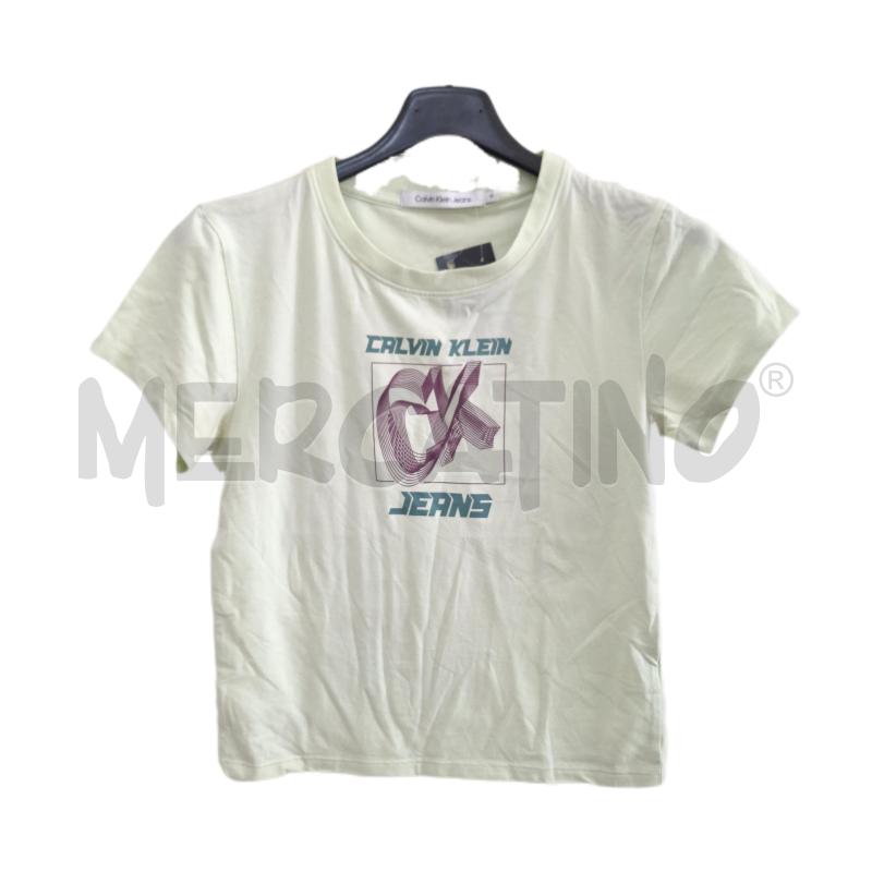 T SHIRT DONNA CALVIN KLEIN JEANS VERDE CHIARO | Mercatino dell'Usato Ottaviano 1