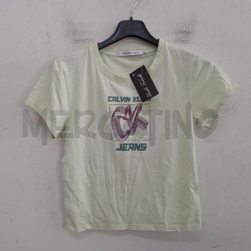 T SHIRT DONNA CALVIN KLEIN JEANS VERDE CHIARO | Mercatino dell'Usato Ottaviano 2