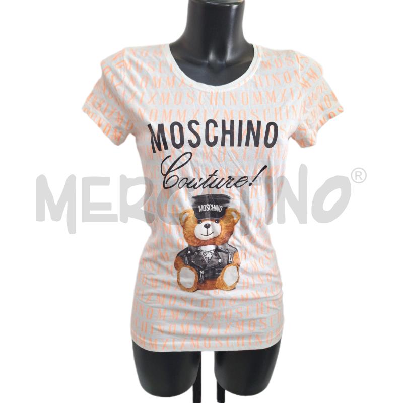 T SHIRT DONNA MOSCHINO COUTURE MILANO SCRITTE ARANCIONE | Mercatino dell'Usato Ottaviano 1